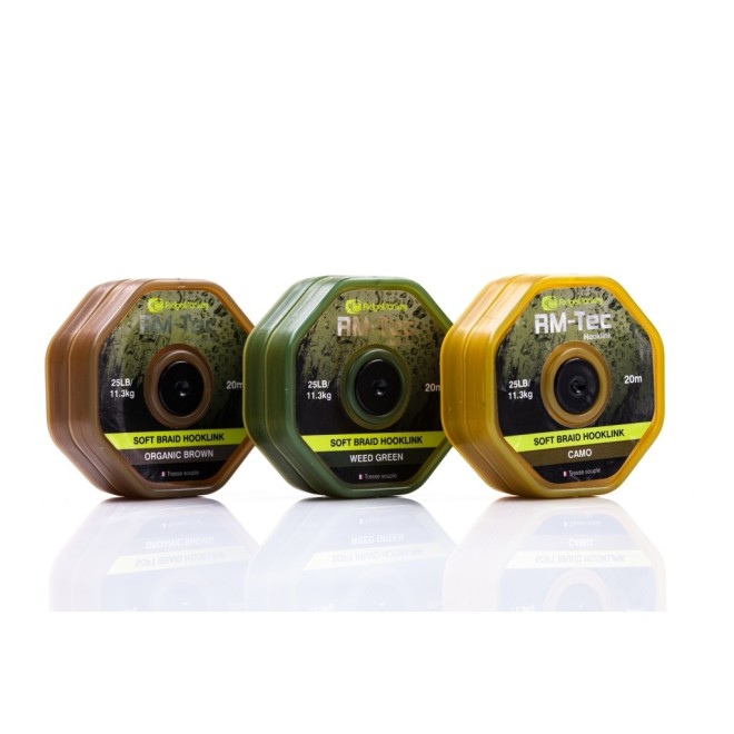 RidgeMonkey Tec Soft Coated Hooklink 25lb Weed Green