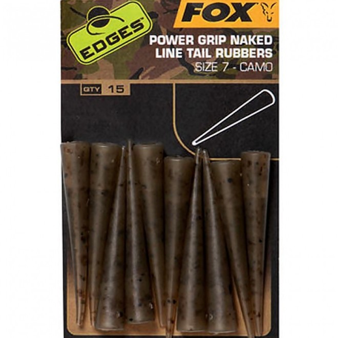 Fox Edges Power Grip Naked Line Tail Rubbers Camo Gr.7
