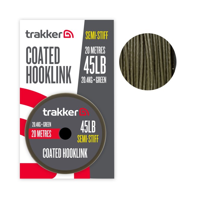 Trakker Semi Stiff Coated Hooklink Green 20m