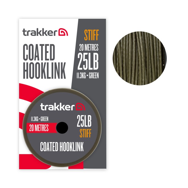 Trakker Stiff Coated Hooklink Green 20m