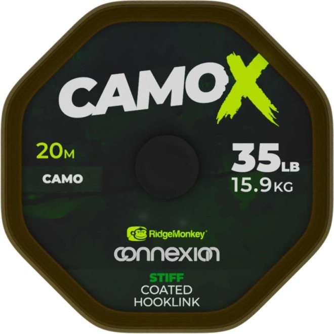 RidgeMonkey CamoX Stiff Coated Hooklink 20m